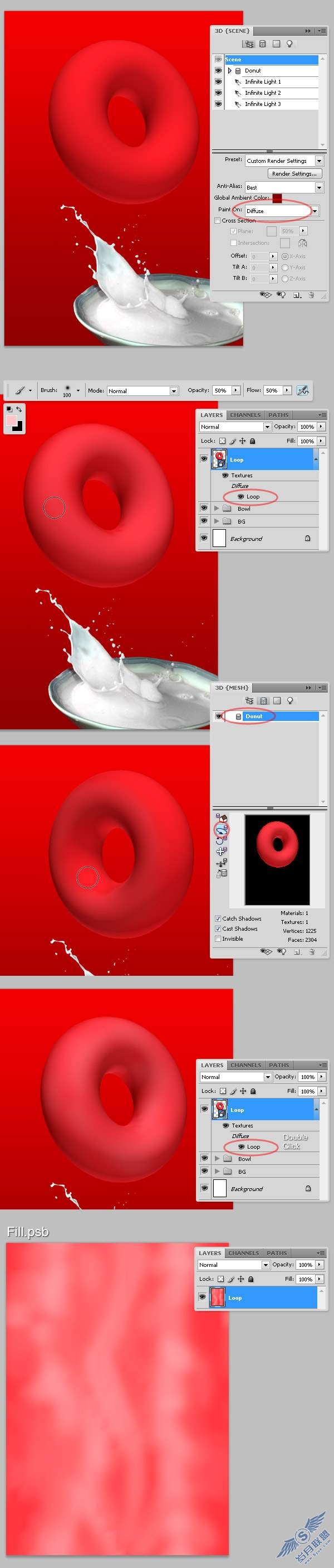 photoshop cs4绘制甜麦圈包装袋