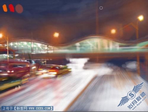 Photoshop结合友基数位板手绘白雪夜街景_天极设计在线整理