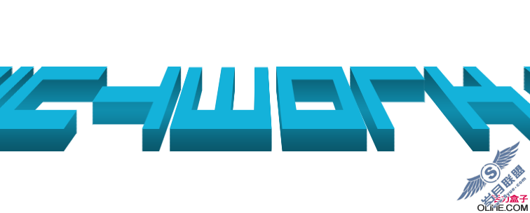Photoshop文字特效:制作蓝色3D文字【图】_
