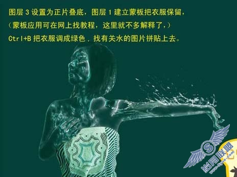 利用滤镜及素材把人物变成水人