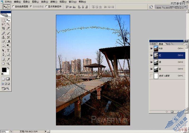 Photoshop照片处理:利用通道调色为公园照片换色彩
