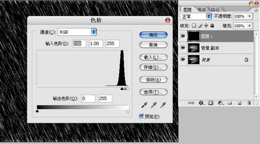 Photoshop滤镜为照片添加下雨效果