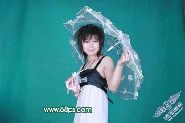 Photoshop照片处理:制作淡水墨背景照片【图】_