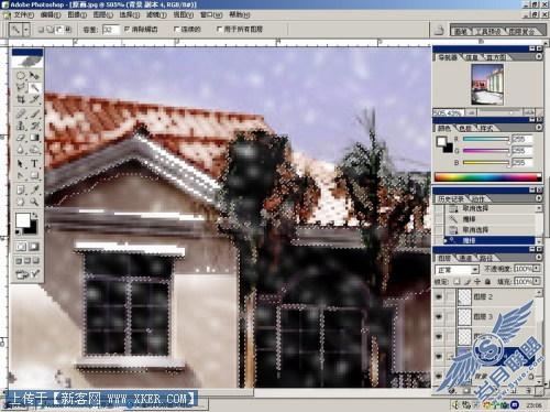 Photoshop滤镜巧妙模拟下雪效果_