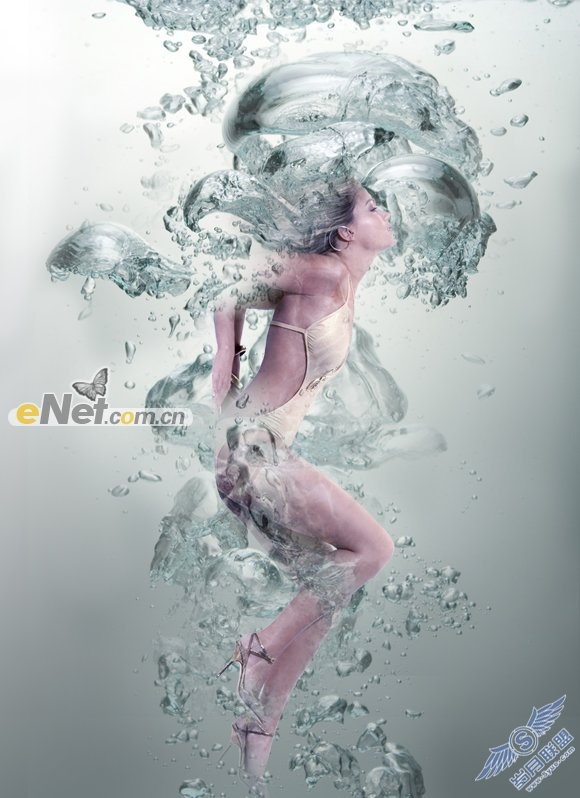 Photoshop图像合成特效之美女戏水