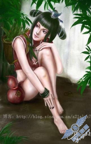 Photoshop鼠绘教程:设计制作瀑布下的古典美女【图】_