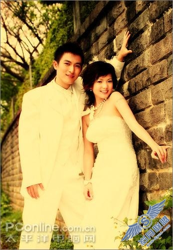 PhotoShop教程:处理情侣照片为旧风格卷轴特效