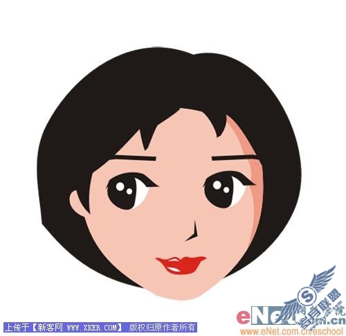 用Coreldraw打造可爱大眼MM头像
