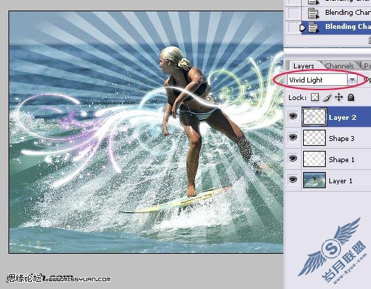 Photoshop打造一幅动感的冲浪海波