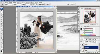Photoshop后期合成制作水墨写意效果图片