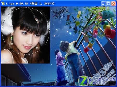 用Photoshop把美女照片制作梦幻桌面