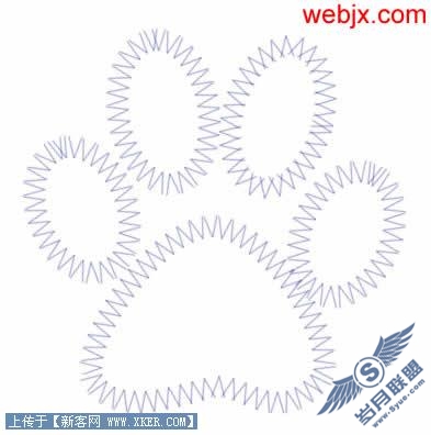 Photoshop路径描边绘制简单折线绣效果_天极设计在线转载
