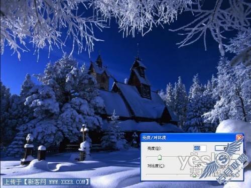 Photoshop将普通照片处理为圣诞夜景_天极设计在线原创