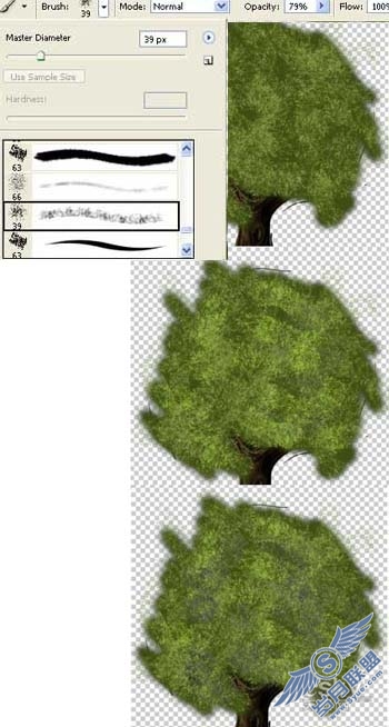 Photoshop鼠绘梦幻的绿色卡通树