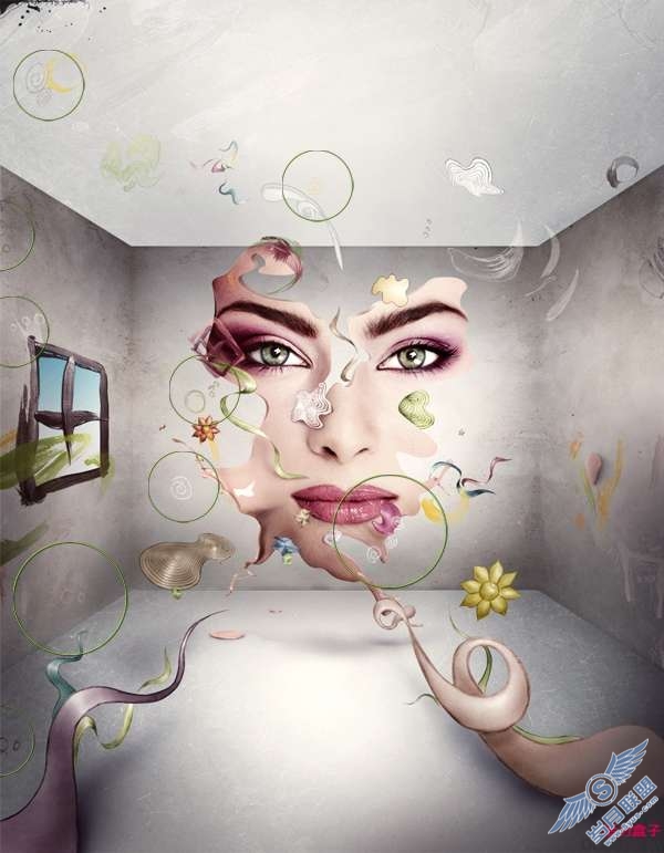 Photoshop插画教程:制作抽象的脸(三)【图】_