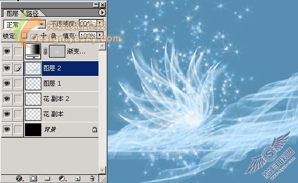 天极设计在线_Photoshop滤镜绘制半透明叶片