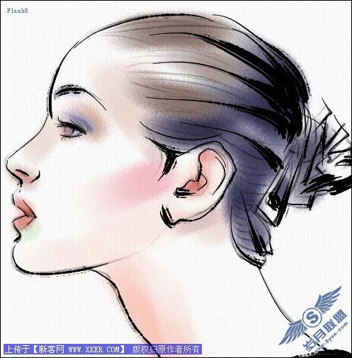 Wacom<a href=http://www.syue.com/Digital/ target=_blank class=infotextkey>数码</a>板加Painter手绘写意秀美头像_天极设计在线转载