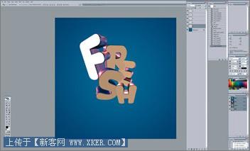 Photoshop制作动感3D字体效果