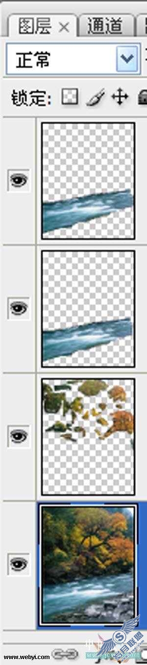 Photoshop教程:静态风景照变动态流水效果