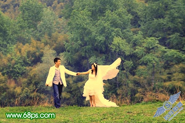PhotoShop照片处理:打造梦幻的绿色艺术婚片