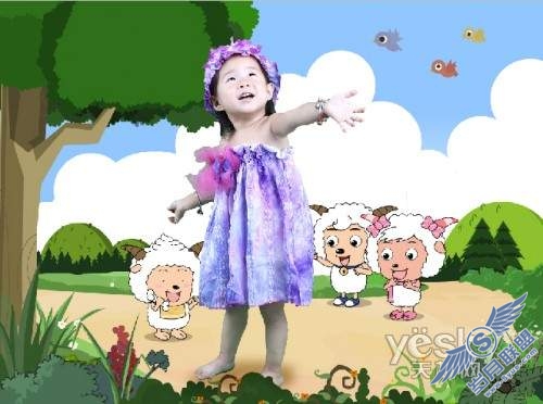 Photoshop儿童照片处理:合成儿童卡通照片
