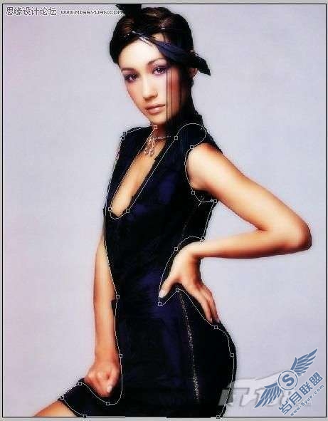 photoshop照片处理：制作绚丽环绕美女的光环效果_