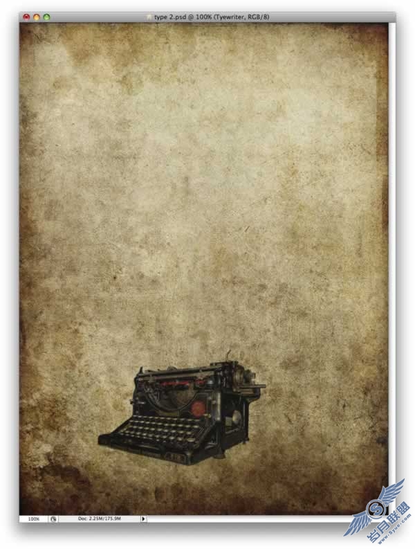 Photoshop设计复古风格打字机招贴作品