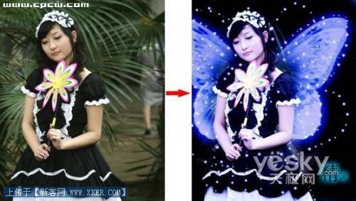 PhotoShop营造梦幻效果_神秘园中的精灵_天极设计在线整理转载