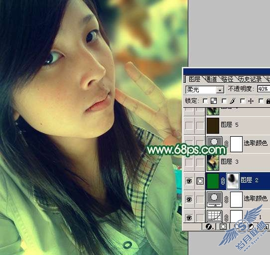 Photoshop照片处理:调色出柔和的黄青色人物照【图】_