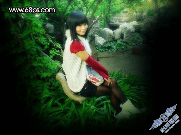 Photoshop照片处理:调出可爱暗红色的美女照片