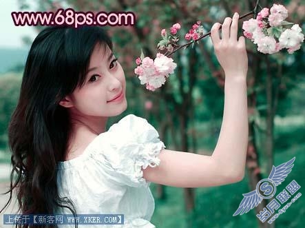 Photoshop调出漂亮MM甜美的挑花色