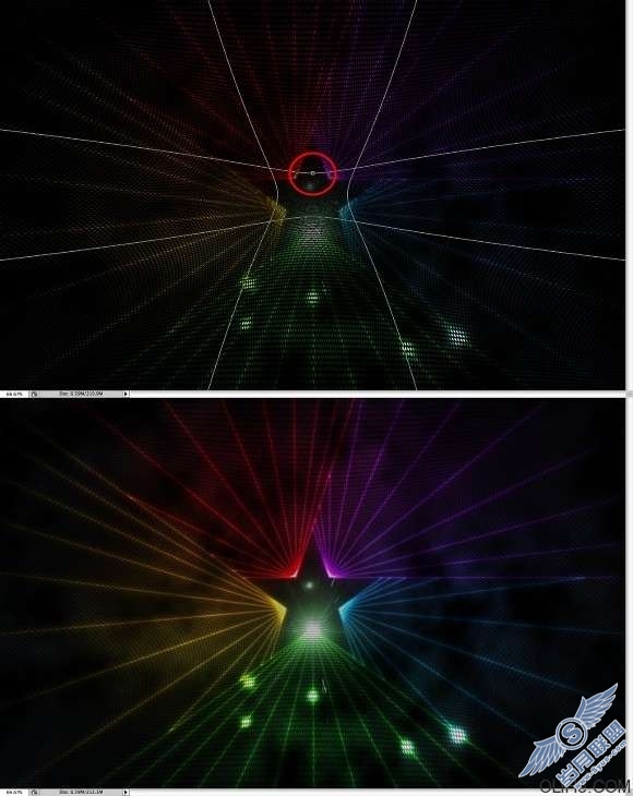 Photoshop与Illustrator结合制作五星闪耀光芒效果图【图】_