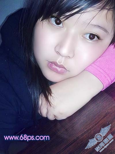 Photoshop简单给室内人像磨皮及美白