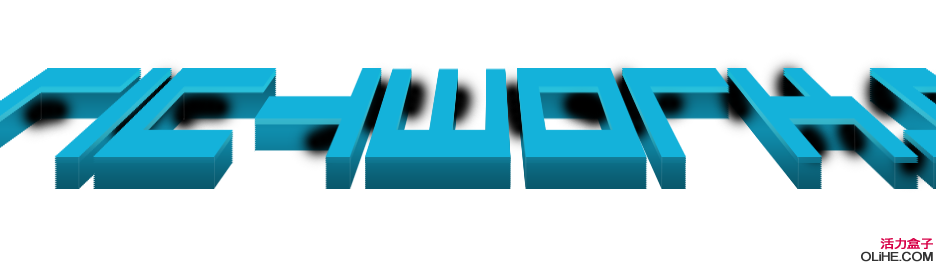 Photoshop文字特效:制作蓝色3D文字【图】_