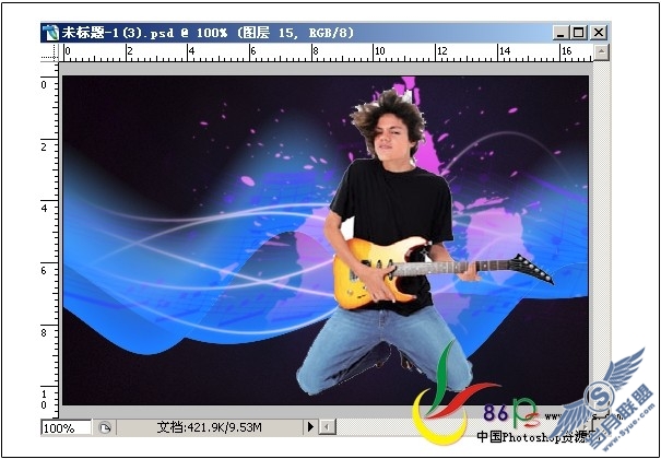 PhotoShop教程:绘制吉他音乐海报