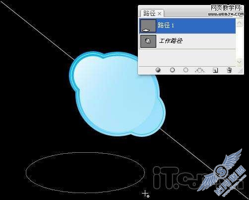 Photoshop绘制skype清新淡蓝色LOGO【图】_