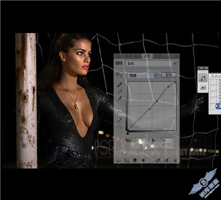Photoshop教程:制作暗调质感时尚美女