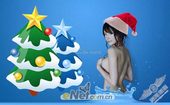 Photoshop设计制作美女圣诞节贺卡教程【图】_