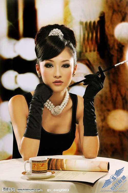 Photoshop照片处理:制作陈旧的淡黄色美女照片【图】_