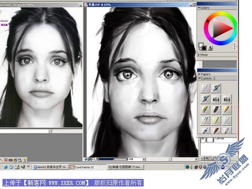 用Painter9临摹照片绘人像素描_天极设计在线整理