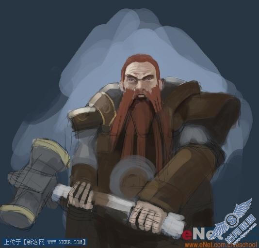 教你Photoshop手绘魔兽世界里的矮人战士(2)