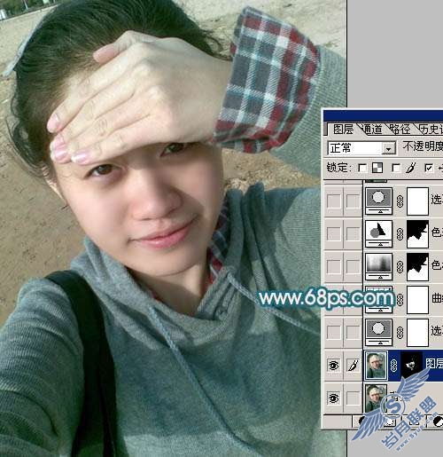 Photoshop照片处理:快速把凌乱人物照片处理干净【图】_