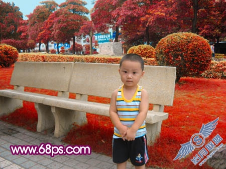 Photoshop调出儿童照片可爱的红紫色