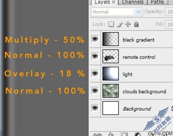 Photoshop制作子弹击穿遥控器特效(终结篇)