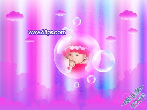Photoshop打造一张绚丽的可爱宝宝壁纸