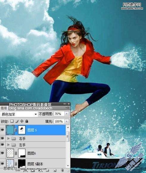 Photoshop照片处理:合成海上踏浪效果【图】_