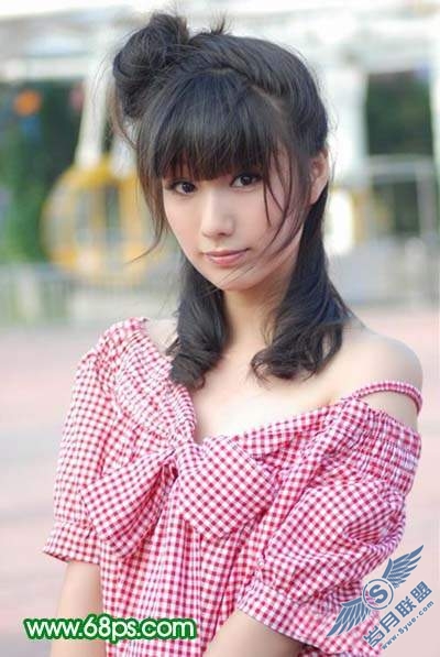 Photoshop调出粉嫩色的美女照片