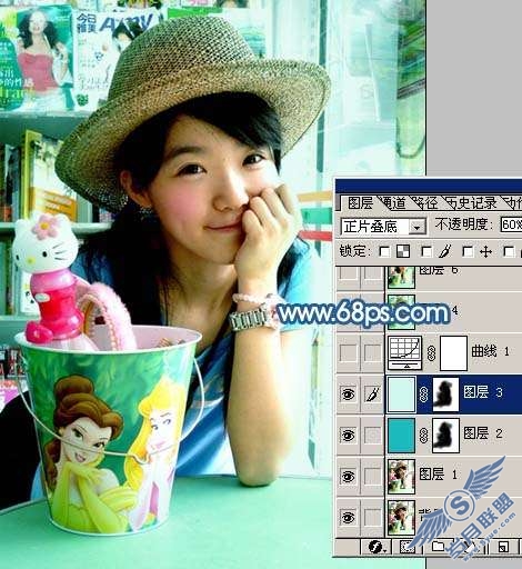 Photoshop照片处理:调色出青黄色柔和色调人物照片【图】_