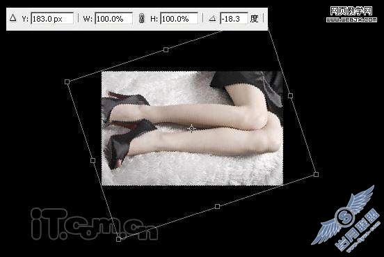 Photoshop变换选区拼接长发性感美女照片