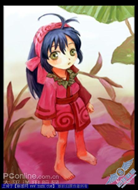 Photoshop CS3绘制可爱卡通漫画MM